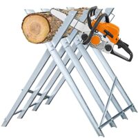 Metallverzierter Holzsägebock mit hoher Belastbarkeit von 150kg, ideal für Holzwagen und Sägearbeiten in den Alltag