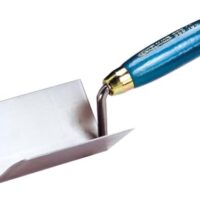 Jung Henkelmann Inneneckenkelle, Carbonstahl, Holzgriff, 90° Winkel, Maße 100x60 mm, Kelle für Heimwerker und Handwerker