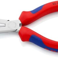 KNIPEX Flachrundzange mit Schneide (Radiozange) verchromt, 140 mm, mehrkomponenten Hüllen, Werkzeug-Zange für professionelle Heimwerker, qualitative hochwertige Verchromung und zwei zusätzliche Komponenten