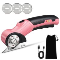 Elektrische Schere mit 3 Klingen, Akku-Universalschneider für Papier, Pappe, Teppich, Leder, Filz und Kunststoff