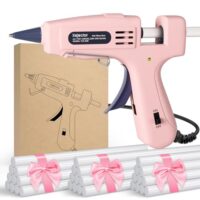 Kejector Feuerfest Heißklebepistole mit 30pcs Heißklebesticks, Klebepistole für DIY Kunst, Handwerk und schnelle Reparaturen in Haus & Büro, 20W Klebepistolen (Rosa)