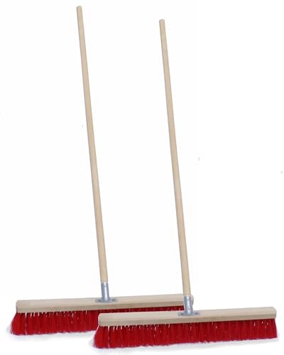 Robuster Straßenbesen mit PVC-Borsten und Metallstielhalter für die Reinigung von Straßen, Dritten, Höfen und Gärten