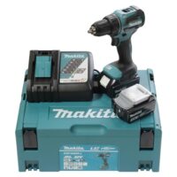 Makita DDF490RFJ Akku-Bohrschrauber 18V 3,0 Ah mit 2 Akkus und Ladegerät in einem praktischen Transportkoffer. Bürstenloser Motor, ergonomisches Design und schnelles Spannfutter.