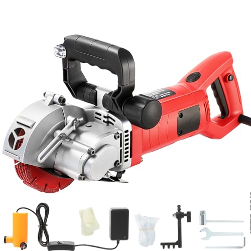 Mauernutfräse mit Laser Schlitzfräse 4200 W, Mauerfrase Wandfrase 6500 U/min, Schnittbreite bis 42 mm, Schnitttiefe bis 41 mm und Softstart für professionelle Bau- und Restaurierungsarbeiten