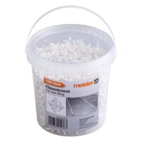 Praktisches Set mit 1200 Stück Meister Fliesenkreuze, wiederverwendbar durch Ring, aus robustem Polypropylen, weiß