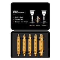 Professionelles Schraubenausdreher-Set, Titannitrid-beschichtet, 5-teilig, M3-M18, für beschädigte Schrauben