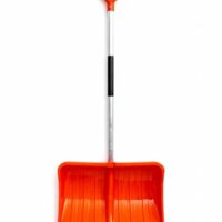 Ergonomische Schneeschaufel für Einfahrt, Gehweg und Terrassen - Große Schneeschaufel mit extra breitem Schneeschieber aus Kunststoff und Aluminiumstiel