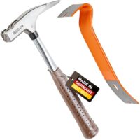 Ergonomischer Latthammer mit magnetischem Nagelhalter und korrosionsgeschütztem Chrom-Molybdän-Stahlrohrstiel, 600 g Kopfgewicht, Länge 320 mm, Made in Germany