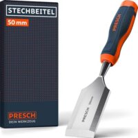 Professionelles Werkzeug mit 25° Keilwinkel für schnelle und präzise Schnit- oder Stemmarbeiten, robuste Metall-Schlagkappe und ergonomischer Griff