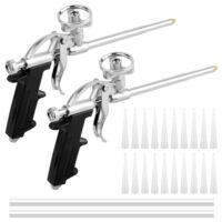 Bauschaumpistole zum Abdichten und Füllen, 2 Stück Schaumpistole mit 22 Gummidüsen, Abdichten und Füllen für Innen- und Außensanierung