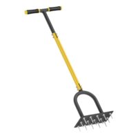 Rasenlüfter für Rasen mit 16 Stahlspikes, T-Griff Manuell Arbeitsgerät für Verdichteten Boden und Rasenpflege