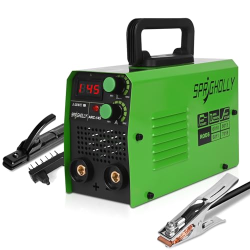 Mini Elektroden Schweißgerät 230V 145A, Stick/Lift TIG 2 in 1, mit hochwertiger Erdungsklemme, IGBT Inverter & LED Display, Heißstart & Lichtbogenkraft