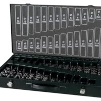 TERRAX Spiralbohrer-Satz, 220 Einzelteile, Hochleistungs-Schnellarbeitsstahl, DIN 338 Typ N geeignet, Stahlblech Kassette