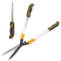 Ergonomische Heckenschere mit integrierter Handsäge für dicke Äste und harte Schnitte, robuste Gartenschere mit 78 cm Gesamtlänge