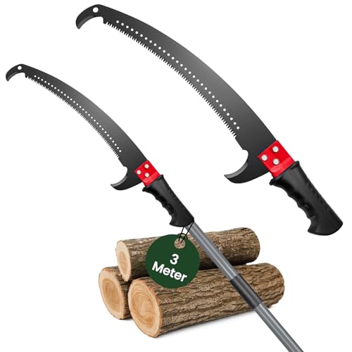 Teleskop-Astsäge mit Edelstahlklinge für höhere Äste im Garten und in der Forstwirtschaft, ausziehbare Baumsäge zum Schneiden von Ästen