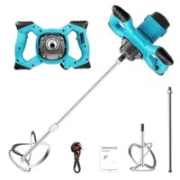 Betonmischer mit hoher Leistung, 6 variable Geschwindigkeiten, max. 1500 RPM (U/min), elektrischer Rührwerk, Quirl Mörtelrührer für Mischen von Gips Farbe Zement Mörtel usw.