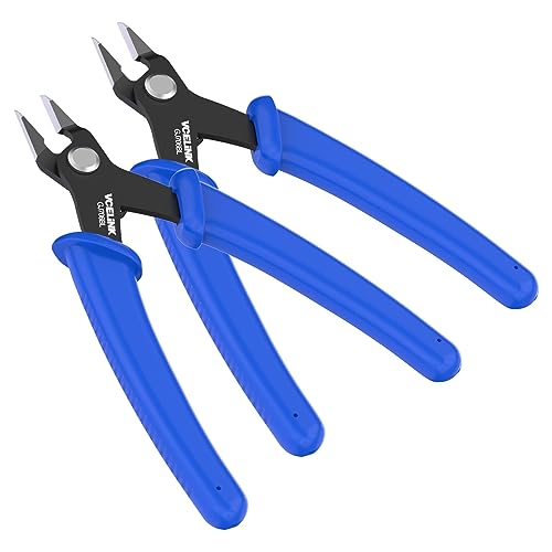 VCELINK Seitenschneider Klein GJ706BL, Elektronik Drahtschneider abgewinkelter Präzisionszange mini für Modellbau, Feine Drähte, Electronics, Kabelbinder, PCB und Schmuck