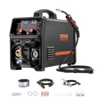 VEVOR Pro MIG Schweißgerät mit 200 Ampere Pluse MIG Welder Funktionen wie gasloser MIG, Gas-MIG, MMA und Lift WIG, IGBT Wechselrichtertechnologie und LCD Bildschirmanzeige
