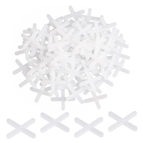 VVQWCY 1000 Stück Fliesenkreuze aus hochwertigem Kunststoff, weiße Fliesenkreuze für Wand und Bodenfliesen