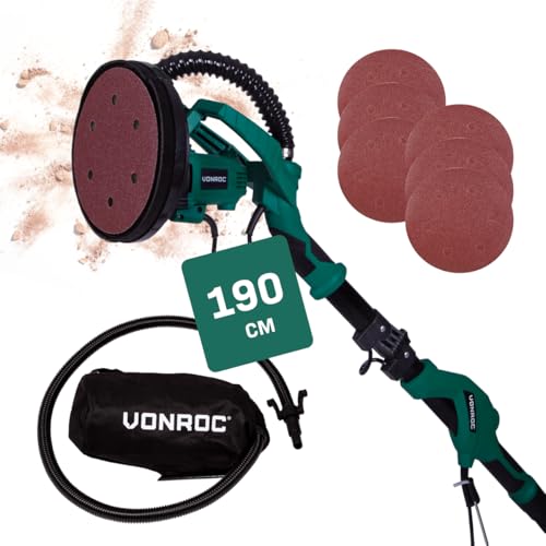 Trockenbauschleifer für Wand und Decke, 1050W Leistung, Giraffe-Schleife mit Absaugung, Set inkl. 6 Schleifpapier