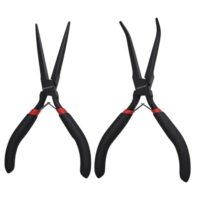 Mini-Zangen-Set für Schmuckherstellung, Elektronikreparatur und Handwerk mit gebogener Zange und gerader Spitzzange