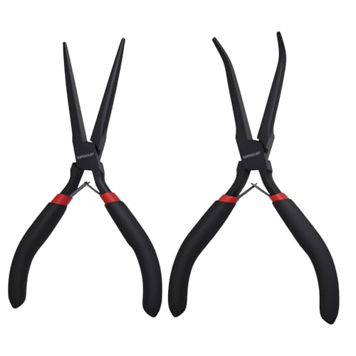 Mini-Zangen-Set für Schmuckherstellung, Elektronikreparatur und Handwerk mit gebogener Zange und gerader Spitzzange