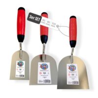 Professionelles Werkzeug für Bauprojekte: WERKFIT Profi Gipserkellen Set mit Softgriff, ideal für Spachtelarbeiten und Trockenbau.