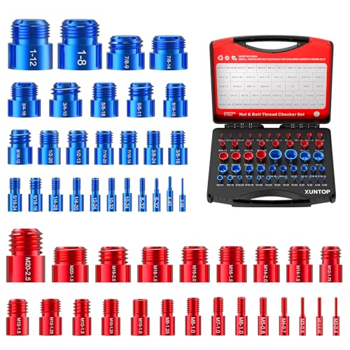 Gewindelehrensatz mit umfassender Auswahl an Gewinden für Werkstätten und Autoreparaturen, hochwertiges eloxiertes Aluminium, langlebig und rostbeständig