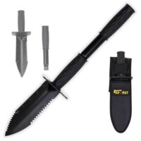 Xforst Grabungsmesser mit Verlängerungsfunktion, Hand Schaufel, Metalldetektor Zubehör, Digger Schaufel, Hori Hori. Mit Messskala und Gürtelbefestigung.