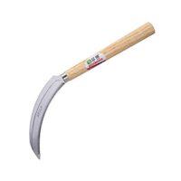 Sägezahngras und japanische Sichel aus Edelstahl mit Holzgriff für Garten und Freizeitbereich