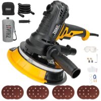 Elektroschleifmaschine ZHJAN 900W Trockenbauschleifer mit LED-Licht, Staubbeutel und Schlauch für effizienten Wandschleifvorgang