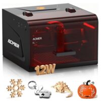 Laser Graviermaschine ACMER K1 mit 12000mW Leistung, Class 1 Sicherheit und Präzision von 0,01mm für DIY Holz, Metall und Leder