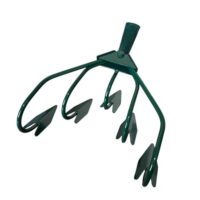 Gartenzinke mit 5 Zinken aus Stahl, Pflanzharke für den Garten zur Bodenlockerung und Unkrautentfernung