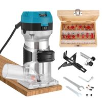 Akku-Oberfräse für Makitta 18V-Akku, leistungsstarker bürstenloser Motor, 6-stufige Drehzahlregelung, ideal für schnelles und präzises Schneiden von Holz und anderen Materialien