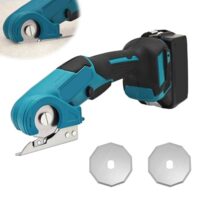 Akku-Universalschere kompatibel mit Makita 18V, Rollschneider für Stoff, mit Sicherheitssperre und 2 Klingen, 6mm Schnitttiefe, kabellose Elektrische Schere, Schneidet Karton, Eppich, Leder