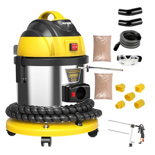 AUTOOL HTS558 Strahlgeräte Nussschalen Strahlgerät, Automotor-Einlassventil-Reinigungsmaschine 220V Walnuss-Sand-Motor-Kohlenstoff-Reiniger (Europäischer Standard)