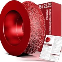 BAYERTAL Diamant Außen Kantenfräser Ø 75 mm x 22,23 R10 - Premium Qualität zum Abrunden von harten Fliesen, Granit u.v.m.