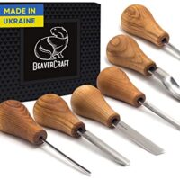 BeaverCraft Holzschnitzwerkzeuge SC05, 6-teiliges Set für professionelle Holzbearbeitung, hochwertige Werkzeuge für Schnitzen und Meißeln von Holz, perfekt für Handwerker und Heimwerker