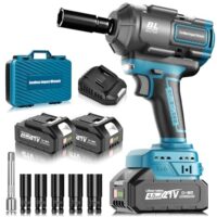 Blayram 1200Nm Akku Schlagschrauber, 1/2 Zoll Bürstenloser Schlagschrauber mit 2x 4.0Ah Batterie und 5 Stecknüssen für Autoreifen, Automobilmontage und Gerüstbau