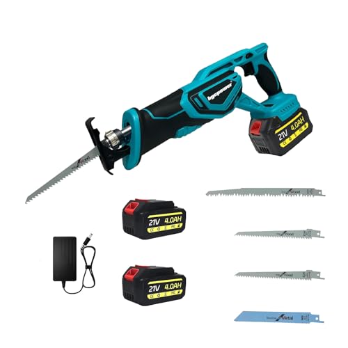Bycpower Universalsäge mit 4 Sägebältern, hochwertige Reciprosäge für Metall und Holzschneiden, 3500 SPM Drehzahl, Makita 18V kompatibel