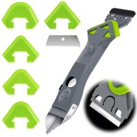 Silikonentferner Werkzeug, 7 in 1 Fugenwerkzeug mit Edelstahlkopf für Küche, Bad und Boden