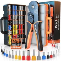 Crimpzangen Aderendhülsenset für Elektroinstallationen mit 1010 Einzeiligen und 265 Twin Aderendhülsen in verschiedenen Größen von 0,08-16mm²