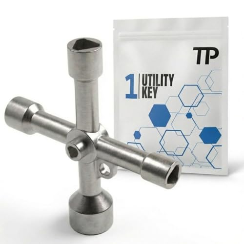 Dreikantschlüssel 4-Wege-Multifunktionsschlüssel mit Verzinkte Oberfläche aus Metall - Ideal für verschiedene Anwendungen und Arten von Türen, Toren und Schränke