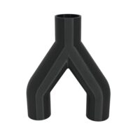 DRUCKKRAFT 2-Wege Abzweig Rohr 40mm, Y-Verteiler für Absauganlagen und Industrie, aus PETG-Material