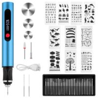 Flintronic Gravierstift, kabelloser elektrischer Gravierstift mit 30 Bits, Mini Gravierwerkzeug für Glas, Holz, Stein, Keramik und Schmuck
