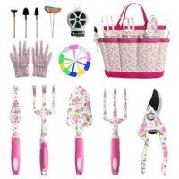 Gartenwerkzeug Set für Frauen und Männer, 26-teiliges Gartengeräte mit Gummigriff und Oxford-Tasche