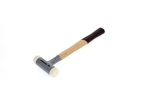 Ein GEDORE Rückschlagfreier Schonhammer mit einem hickory-Stiel und austauschbaren Polyamid-Köpfen, ideal für den alltäglichen Einsatz bei der Arbeit.