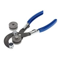 GEDORE Universal-Rohrbiegezange inkl. 2 Biegeformen, Rohrdurchmesser 4,75-10 mm, Glanzvernickelter Stahl/Kunststoff, Silber/Blau - hochwertiges Werkzeug für Heimwerker und Profis