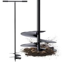 Erdlochbohrer aus Metall, Handerdbohrer für Gartenarbeiten mit langem Handgriff und robusten Konstruktion