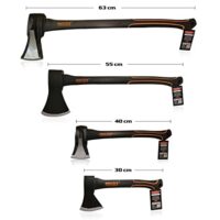 Hecht Axt Set - Spalthammer für effektives Spalten von Holz, Beil Spaltaxt für müheloses Bearbeiten von Brennholz, Gummierter Fiberglas Handgriff für sicheren Halt und Keilförmiger Spaltkopf